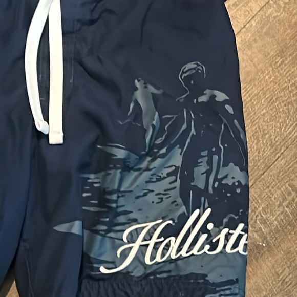 HOLLISTER Men’s MEDIUM Navy Boardshorts  Mesh Lined Velcro Fly Embroidered logo - Picture 2 of 8